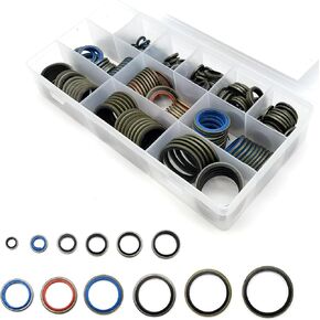 1 PC Sealing Washers Oil Drain Plug Gasket, M6-16 M6-30 Combination Gasket Oversized Box Repair Kit, Assembled O-Ring Rubber Auto Parts, Universal for Most Cars (Multicolored)