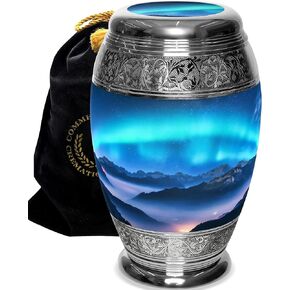 Aurora Borealis Cremation Urn for Ashes for Women - Personalized Cremation Urns for Human Ashes Adult Female Decorative Urns - Beautifully Handcrafted Medium Urn for Ashes for Women
