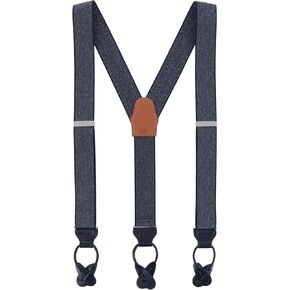 Trafalgar Men's Silas Classic Herringbone Elastic Button End Braces (Suspenders)