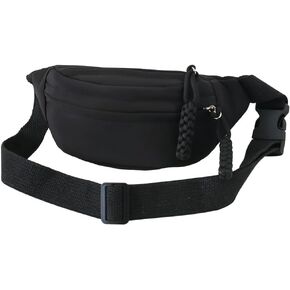 Waist Bag for Kids, Cute Fanny Pack for Little Boys Girls, Adjustable Waist Pack Small Chest Crossbody Purse, Fashion Kids Bum Bag Lightweight Chest Bag Princess Mini Bags (Black)