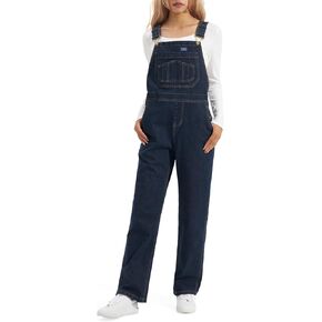 HISEA Women's Stretch Denim Bib Overalls, Women Relaxed Fit Casual Straight Leg Jean Overall with Adjustable Strap and Pocket