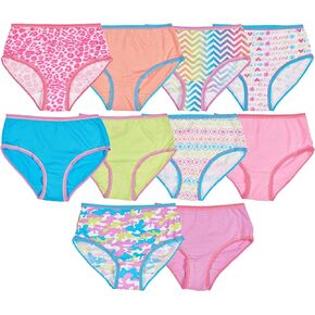 Trimfit Girls 100% Cotton Colorful Briefs Panties (Pack of 10)
