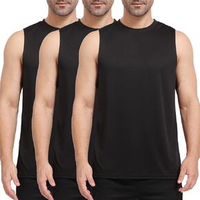 Men's Workout Tank Top 3/4 Pack Quick Dry Fit Muscle Sleeveless Breathable T-Shirt for Gym Bodybuilding