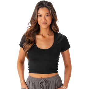 Lotus and Luna Athletic Scoop Neck Tops Womens Workout Tank Tops with Built-in Bra, Yoga Tops, and Activewear