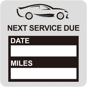 2x2 inch 60 PCS "Next Service Due" Static Cling Labels Easy Remove Oil Change Stickers - Static Cling Windshield Labels (Black)