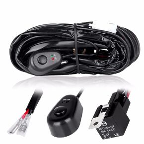 LED Light Bar Wiring Harness Kit - 1 Lead 16AWG Heavy Duty 12V On Off Switch Power Relay Blade Fuse for Off Road LED Work Light,3 Years Warranty