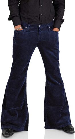 Men's Corduroy Vintage Bell Bottom Pants 70s,Disco Stretchy Flared Pants Fit 60s 70s Outfits for Men,Mens Bell Bottom Jeans. in Saudi Arabia