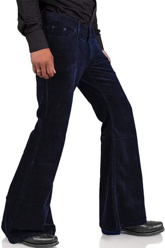 Men's Corduroy Vintage Bell Bottom Pants 70s,Disco Stretchy Flared Pants Fit 60s 70s Outfits for Men,Mens Bell Bottom Jeans. in Saudi Arabia