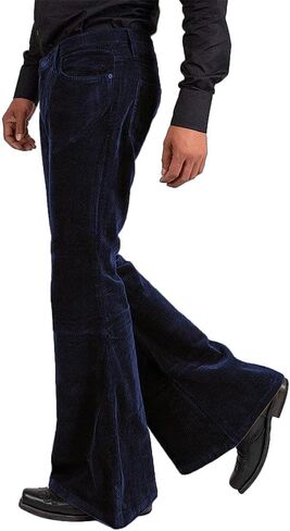 Men's Corduroy Vintage Bell Bottom Pants 70s,Disco Stretchy Flared Pants Fit 60s 70s Outfits for Men,Mens Bell Bottom Jeans. in Saudi Arabia