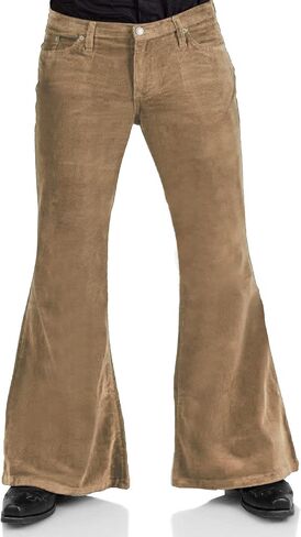Men's Corduroy Vintage Bell Bottom Pants 70s,Disco Stretchy Flared Pants Fit 60s 70s Outfits for Men,Mens Bell Bottom Jeans. in Saudi Arabia