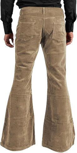 Men's Corduroy Vintage Bell Bottom Pants 70s,Disco Stretchy Flared Pants Fit 60s 70s Outfits for Men,Mens Bell Bottom Jeans. in Saudi Arabia