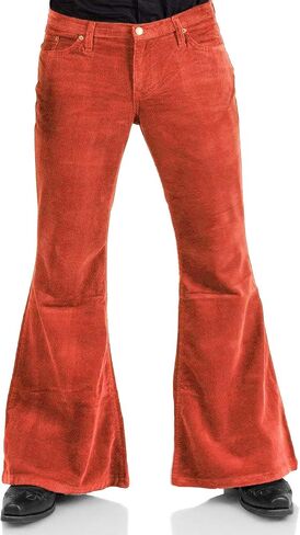 Men's Corduroy Vintage Bell Bottom Pants 70s,Disco Stretchy Flared Pants Fit 60s 70s Outfits for Men,Mens Bell Bottom Jeans. in Saudi Arabia