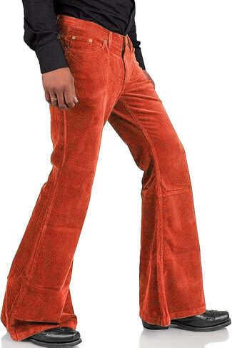 Men's Corduroy Vintage Bell Bottom Pants 70s,Disco Stretchy Flared Pants Fit 60s 70s Outfits for Men,Mens Bell Bottom Jeans. in Saudi Arabia