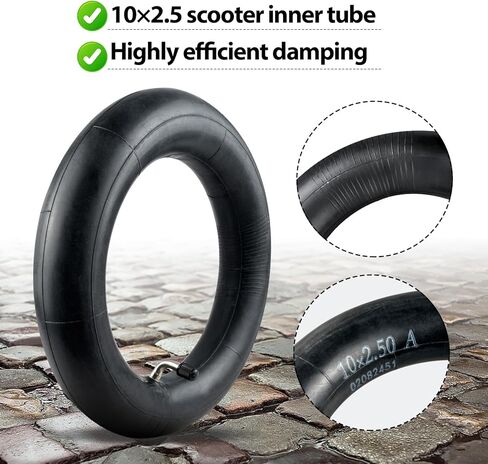 10 × 2.5 أنبوب داخلي للسكوتر للسكوتر الكهربائي الذكي ذاتي التوازن 36 فولت 48 فولت 400 واط 500 واط 800 واط محور المحرك الأمامي أو الخلفي استبدال 60/70-6.5 أنبوب مطاطي مع CR202 90 درجة صمام منحني in Kuwait