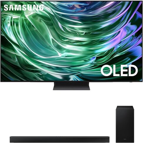 تلفزيون سامسونج QN48S90DAEXZA الذكي 48 بوصة 4K OLED مع Dolby Atmos مع مكبر صوت HW-Q60C 3.1ch ومضخم صوت مع Dolby Atmos (2024) in Kuwait