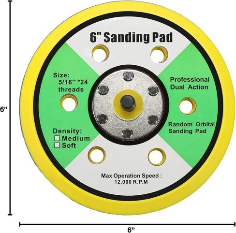 6 Inch 6 Hole Hook and Loop Orbital Sander Replacement Pad Backing Pad for Air Sander in Saudi Arabia