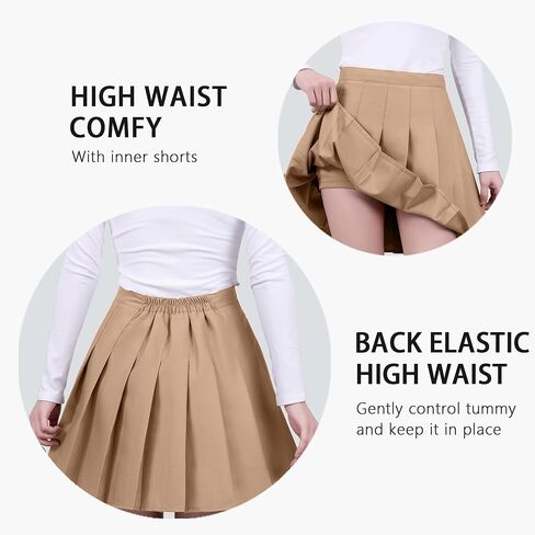 Women's Girls Pleated Tennis Skirts High Waisted Athletic Golf Skorts with Shorts Workout Sport Spreppy Skirt in Saudi Arabia