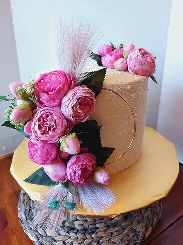 DEEMEI Artificial Peony Flower Silk Peonies Bouquet 4 Bundles Fake Flowers Bulk for Home Wedding Party Decor (Rose Red+Pink) in Saudi Arabia