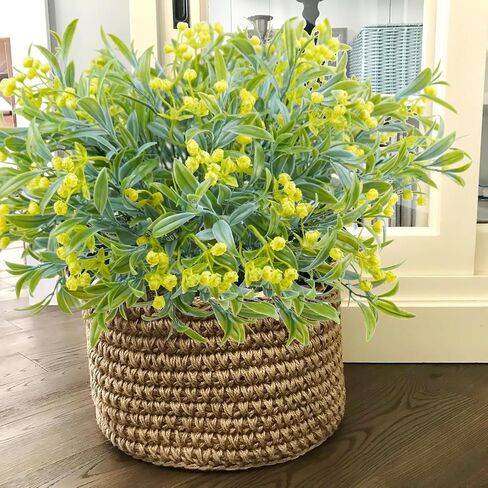 8 Bundles Artificial Flowers for Outdoor, UV Resistant Fake Plastic Flowers Plants Faux Flowers for Garden Window Box Office Home Bedroom Living Room Decor (White) in Saudi Arabia