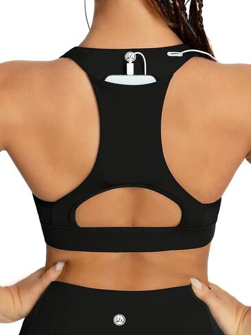 QUEENIEKE Women's Medium Support Back Pocket Energy Sport Bra Cotton Feel 70927 in Saudi Arabia