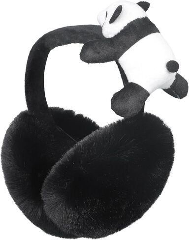 BXT النساء المراهقات فروي الباندا غطاء للأذنين آذان الحيوان لطيف دفئا فو الفراء أغطية الرأس التزلج التنزه زي الملحقات in Kuwait