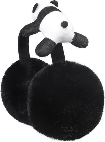 BXT النساء المراهقات فروي الباندا غطاء للأذنين آذان الحيوان لطيف دفئا فو الفراء أغطية الرأس التزلج التنزه زي الملحقات in Kuwait