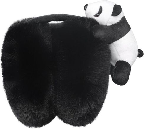 BXT النساء المراهقات فروي الباندا غطاء للأذنين آذان الحيوان لطيف دفئا فو الفراء أغطية الرأس التزلج التنزه زي الملحقات in Kuwait