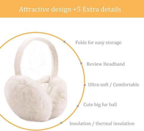 Winter Fleece Ear muffs Faux Fur Earmuffs Foldable Outdoor Ear Warmers Soft Women Ear Covers for Cold Weather in Saudi Arabia