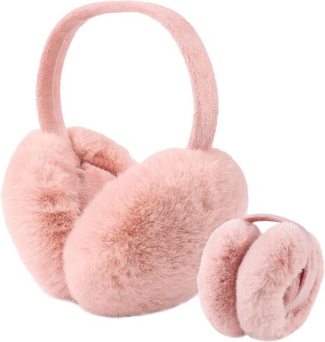 Winter Fleece Ear muffs Faux Fur Earmuffs Foldable Outdoor Ear Warmers Soft Women Ear Covers for Cold Weather in Saudi Arabia