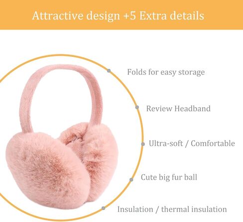 Winter Fleece Ear muffs Faux Fur Earmuffs Foldable Outdoor Ear Warmers Soft Women Ear Covers for Cold Weather in Saudi Arabia