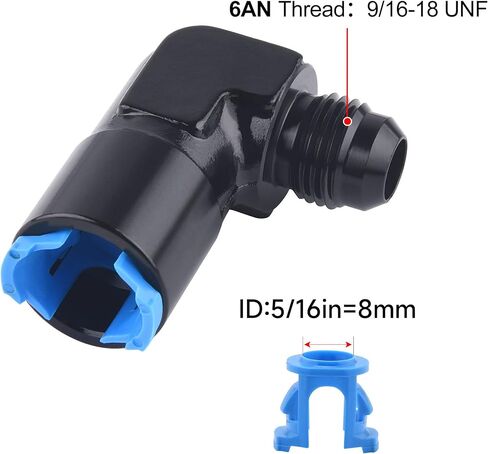 EVIL ENERGY 6AN Male to 3/8" SAE Quick-Disconnect Female Push-On EFI Fuel Rail Fitting in Saudi Arabia