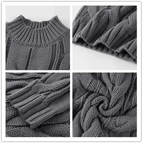 Men's Turtleneck Pullover Sweaters Knitted Long Sleeve Cable Twisted Knit Warm Winter Casual Sweater in Saudi Arabia
