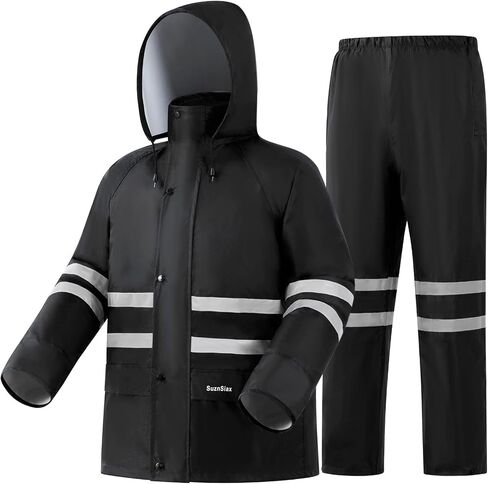 Rain Suit, High Visibility Reflective Safety Jacket, Lightweight Rain Gear, Waterproof Rain Jacket with Pants in Saudi Arabia