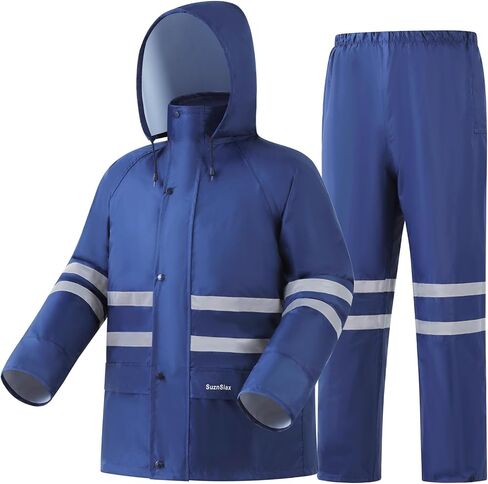 Rain Suit, High Visibility Reflective Safety Jacket, Lightweight Rain Gear, Waterproof Rain Jacket with Pants in Saudi Arabia