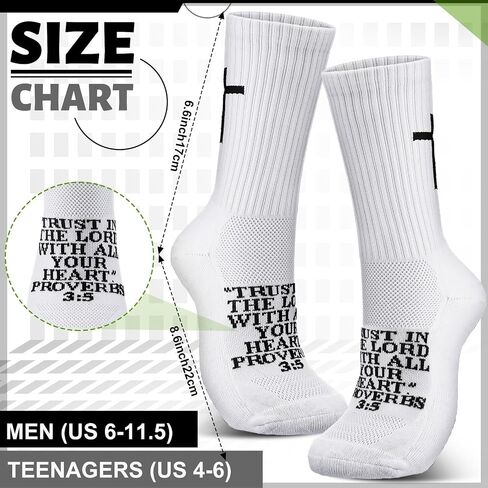 JaGely 2 Pairs Cross Grip Soccer Socks with Grip Nonslip Bible Sports Socks for Christian Men Women Football Basketball in Saudi Arabia