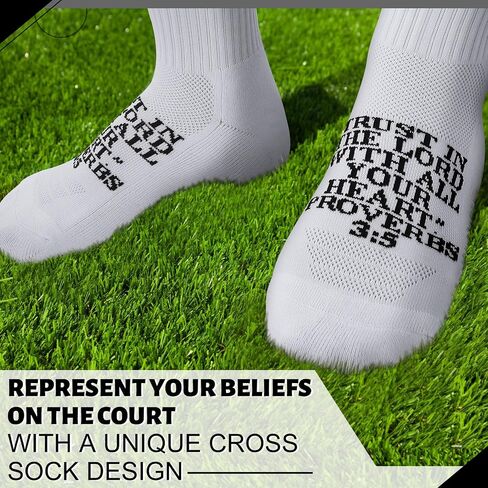 JaGely 2 Pairs Cross Grip Soccer Socks with Grip Nonslip Bible Sports Socks for Christian Men Women Football Basketball in Saudi Arabia
