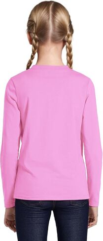 3 Pack Boys Long Sleeve Shirts Girls Cotton Crewneck T-Shirts Kids Basic Soft Long Sleeve Tees Top 5-13 Years in Saudi Arabia