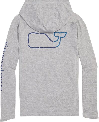 vineyard vines Boys' On-The-go Whale Outline Long-Sleeve Harbor Performance Hoodie Tee in Saudi Arabia
