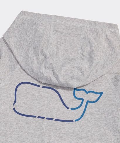 vineyard vines Boys' On-The-go Whale Outline Long-Sleeve Harbor Performance Hoodie Tee in Saudi Arabia