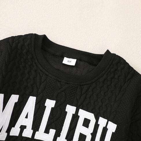 Girls Crewneck Alphabet Embroidery Sweatshirt Long Sleeve Pullover Tops Winter Warm Shirt Sweater in Saudi Arabia