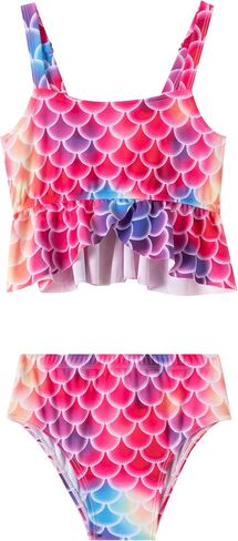 LIZENS Girls Two Piece Mermaid Bikini Set Ruffle Flounce Adjustable Beach Bathing Swimsuit 2-12 Years for Kids in Saudi Arabia