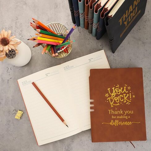 Fulmoon 10 Pcs Thank You Gifts A5 Leather Journal Notebook Inspirational Notebook Bulk Team Appreciation Gifts for Employee Coworker Teacher Student Graduation Supplies(Classic) in Saudi Arabia