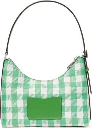 Kate Spade New York Sam Icon Gingham Printed Fabric Small Shoulder Bag, Candy Grass Multi in Saudi Arabia