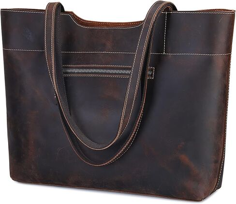 ZONE Vintage Genuine Leather Tote Bag for Women Large Handbag Shoulder Purse in Saudi Arabia
