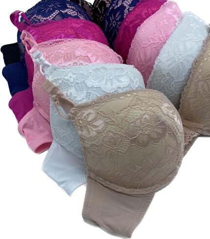 6 pcs ADD 2 Cup Thick Padding Extreme Double Pushup 32B-40C Bra in Saudi Arabia