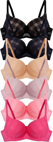 6 pcs ADD 2 Cup Thick Padding Extreme Double Pushup 32B-40C Bra in Saudi Arabia
