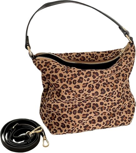 Women's Suede Top Handle Crossbody Bag Leopard Print Purse Animal Small Handbag in Saudi Arabia