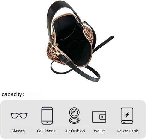 Women's Suede Top Handle Crossbody Bag Leopard Print Purse Animal Small Handbag in Saudi Arabia