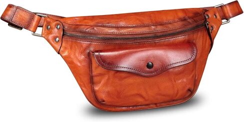 Genuine Leather Fanny Pack for Women and Men Vintage Real Leather Sling Bag Crossbody Bag Fashion Waist Bag Chest Purse in Saudi Arabia