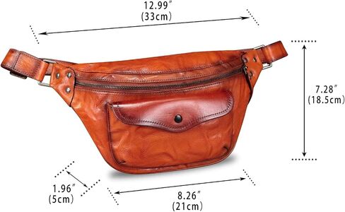 Genuine Leather Fanny Pack for Women and Men Vintage Real Leather Sling Bag Crossbody Bag Fashion Waist Bag Chest Purse in Saudi Arabia